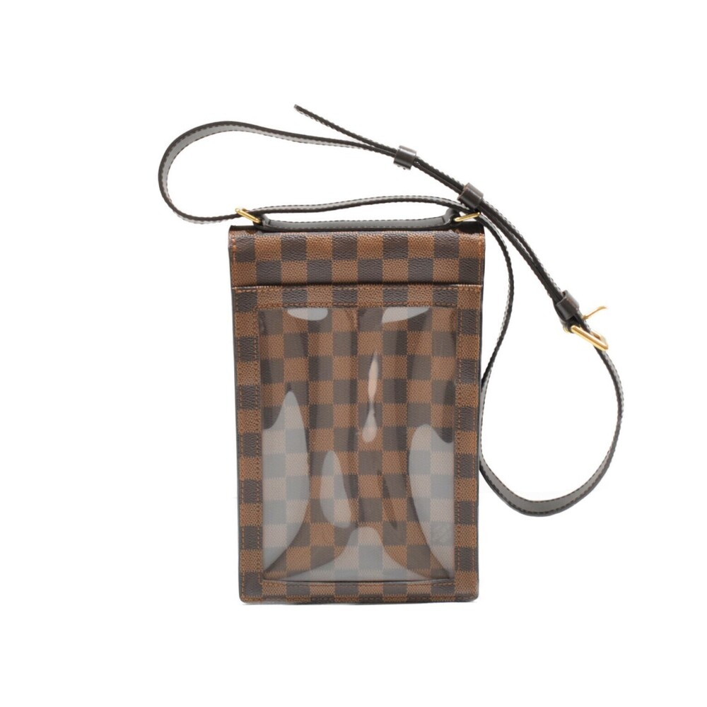 Louis Vuitton Coated Red Canvas Shoulder Portobello Damier Bag